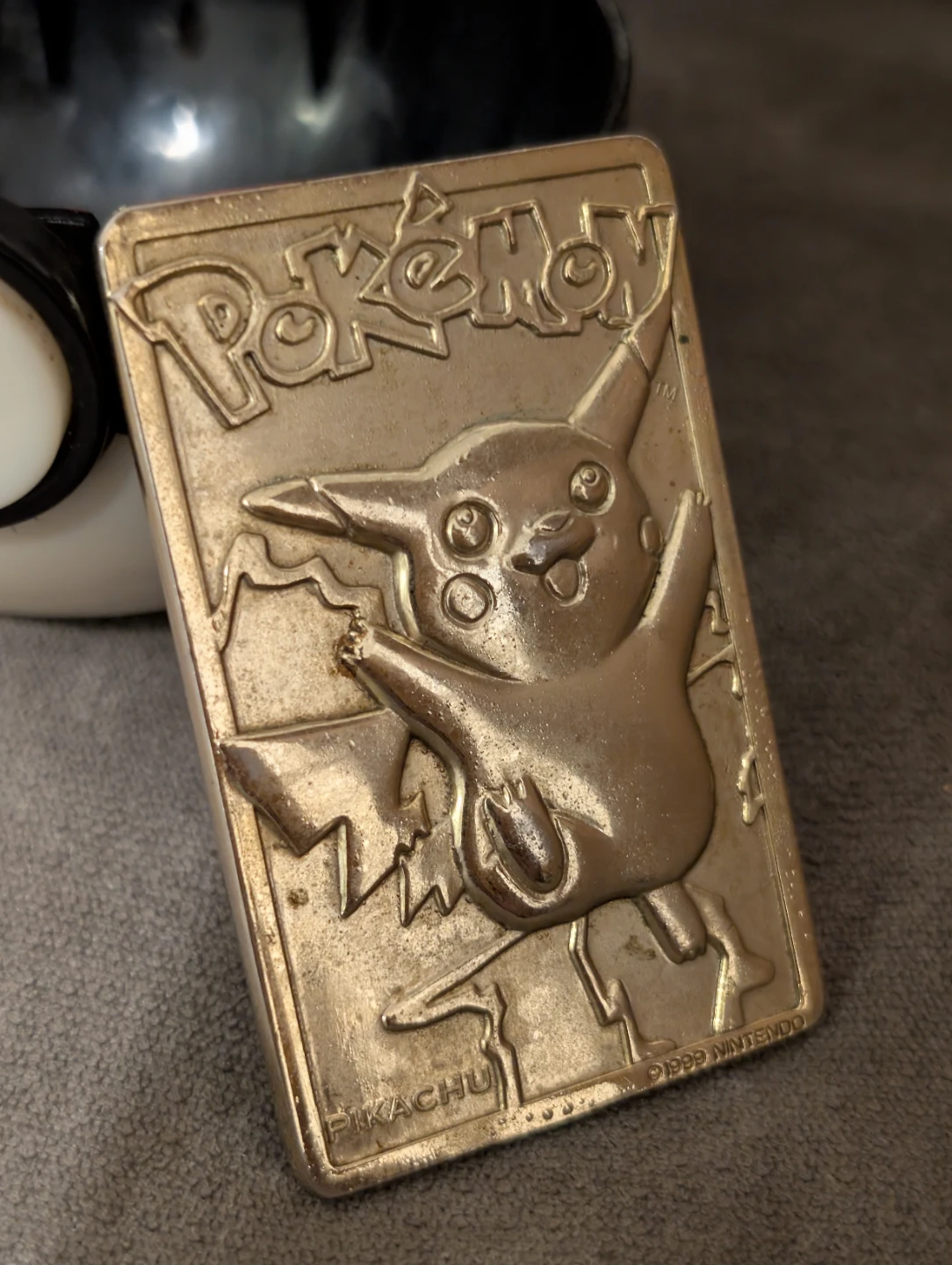 Vintage 1999 BK Pokémon Pikachu 23K Gold-Plated Card - photo 2