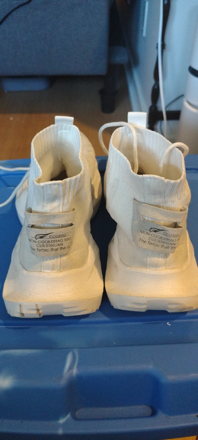 White Knit High-Top Sneakers - photo 3