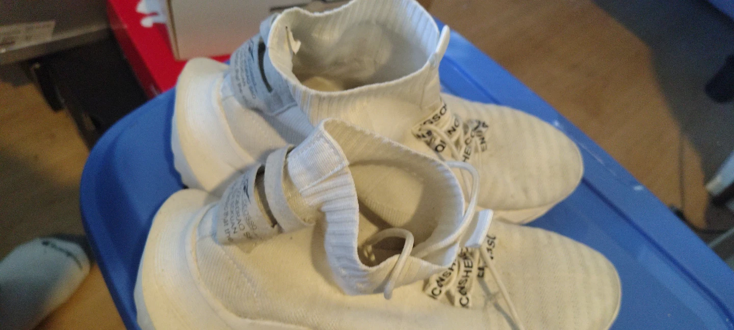 White Knit High-Top Sneakers - photo 4