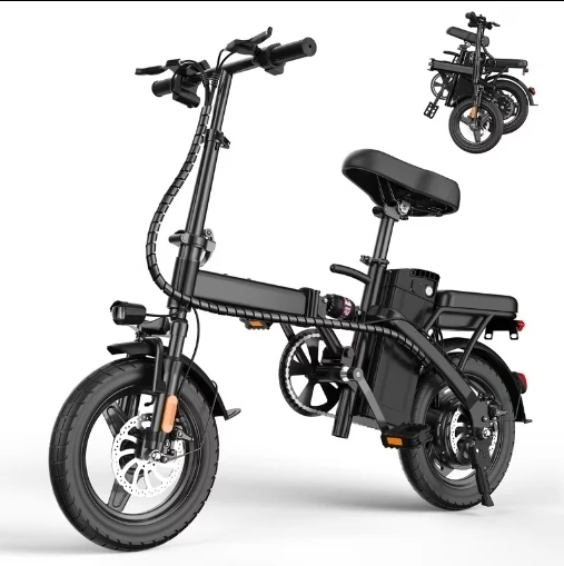 Black Folding Electric Bike