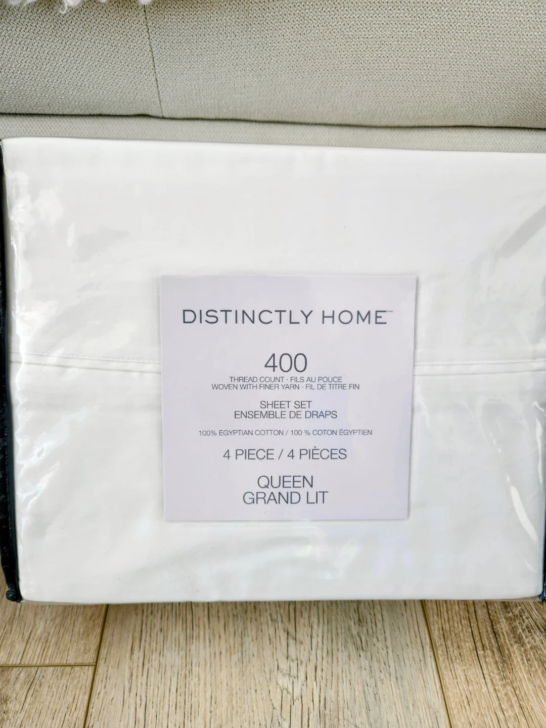 Distinctly Home 400 Thread Count Queen Sheet Set (White)