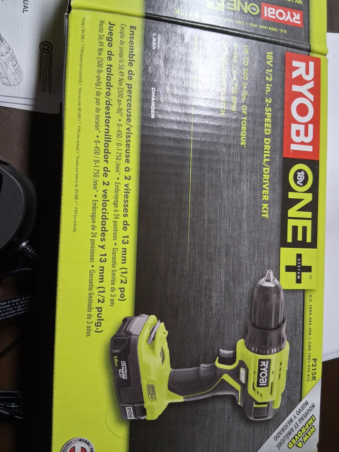 Ryobi ONE+ 18V Cordless Drill/Driver Kit