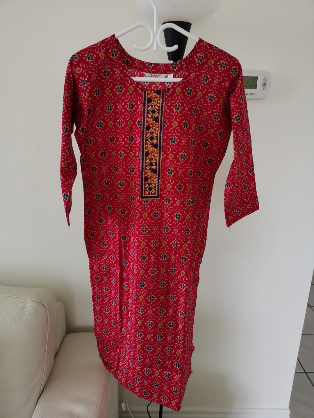 ZAMS Red Printed Kurti