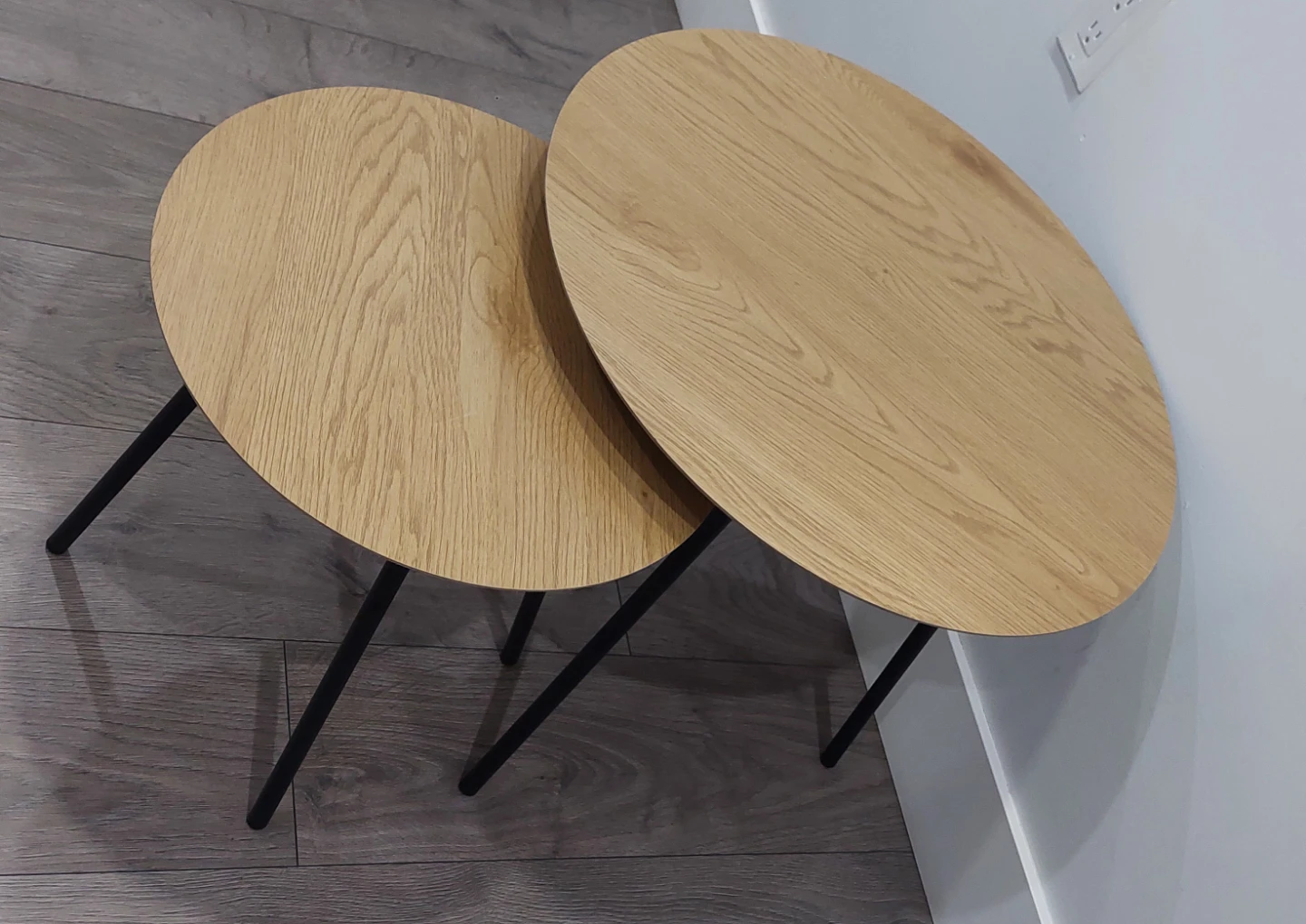 Set of 2 JYSK round side tables,