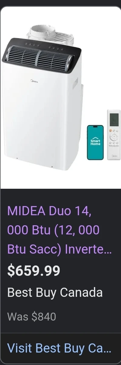 Brand New Midea Duo 14,000 BTU Smart Portable AC (Inverter) - photo 4