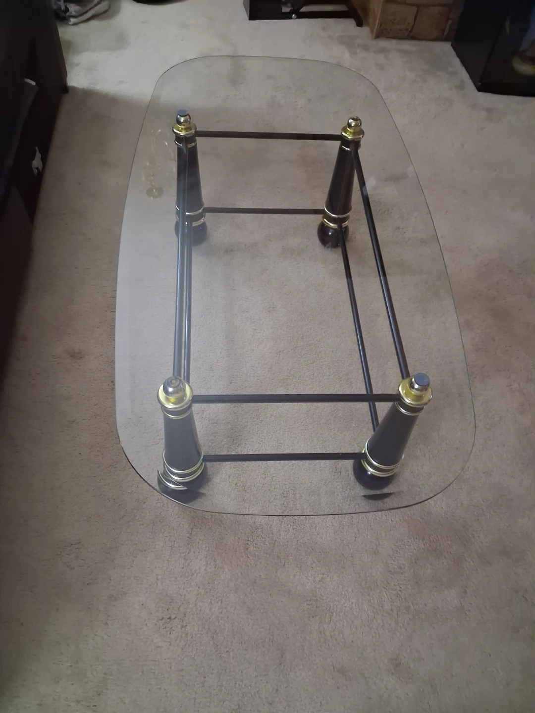 Glass top coffee table with metal frame - photo 3