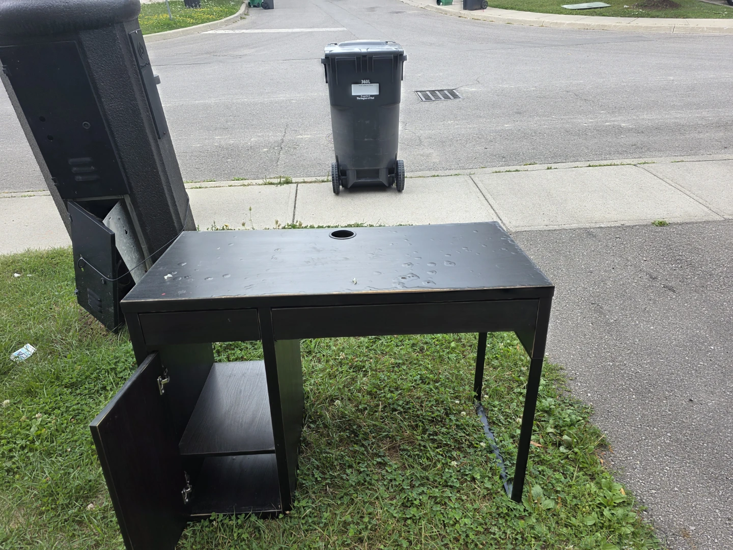Dark Brown Desk with Cabinet and Drawer - photo 2