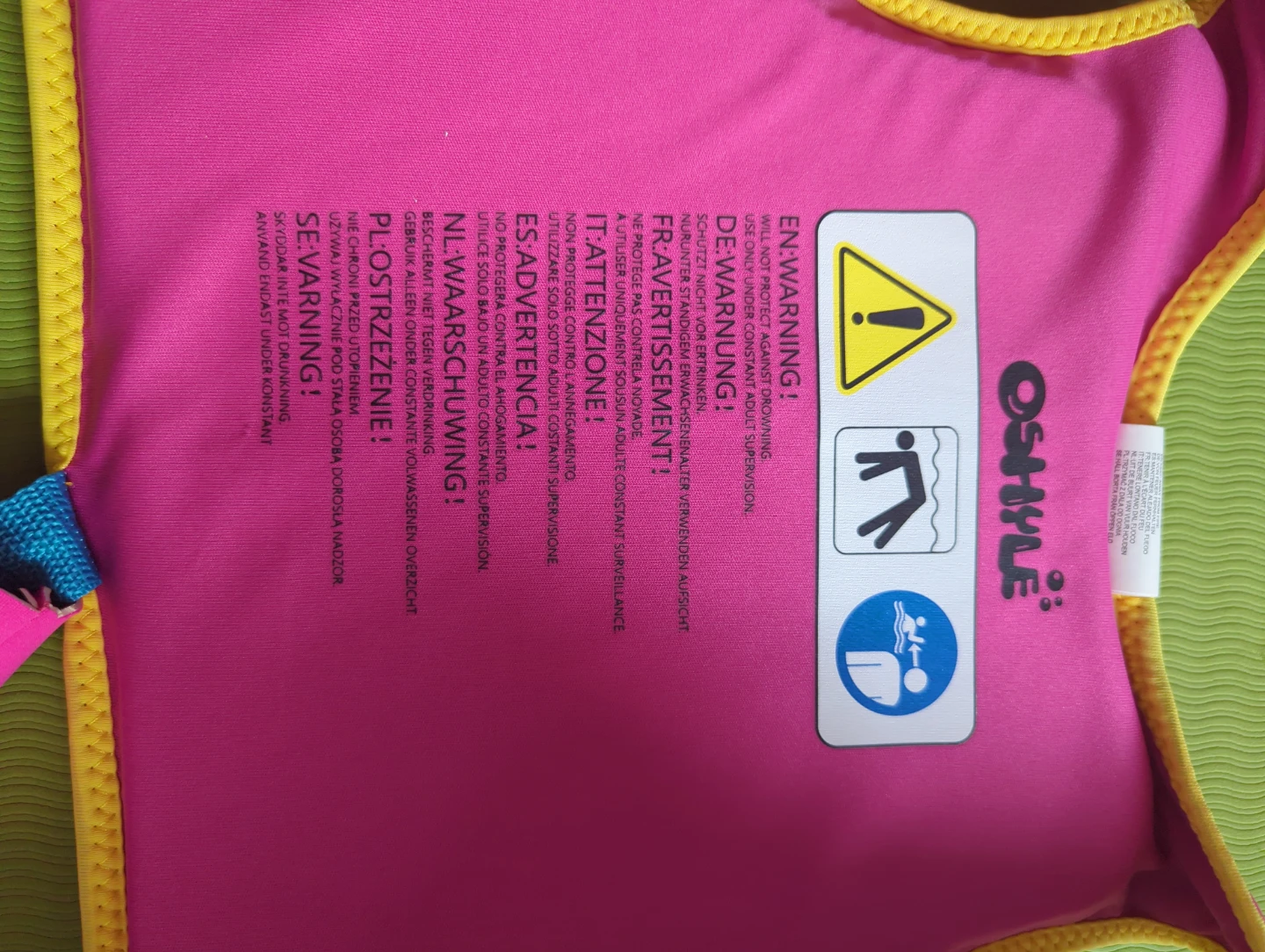 Brand New!! OshKosh Swim Vest - Pink Blue Yellow - 15-25 kg - photo 3