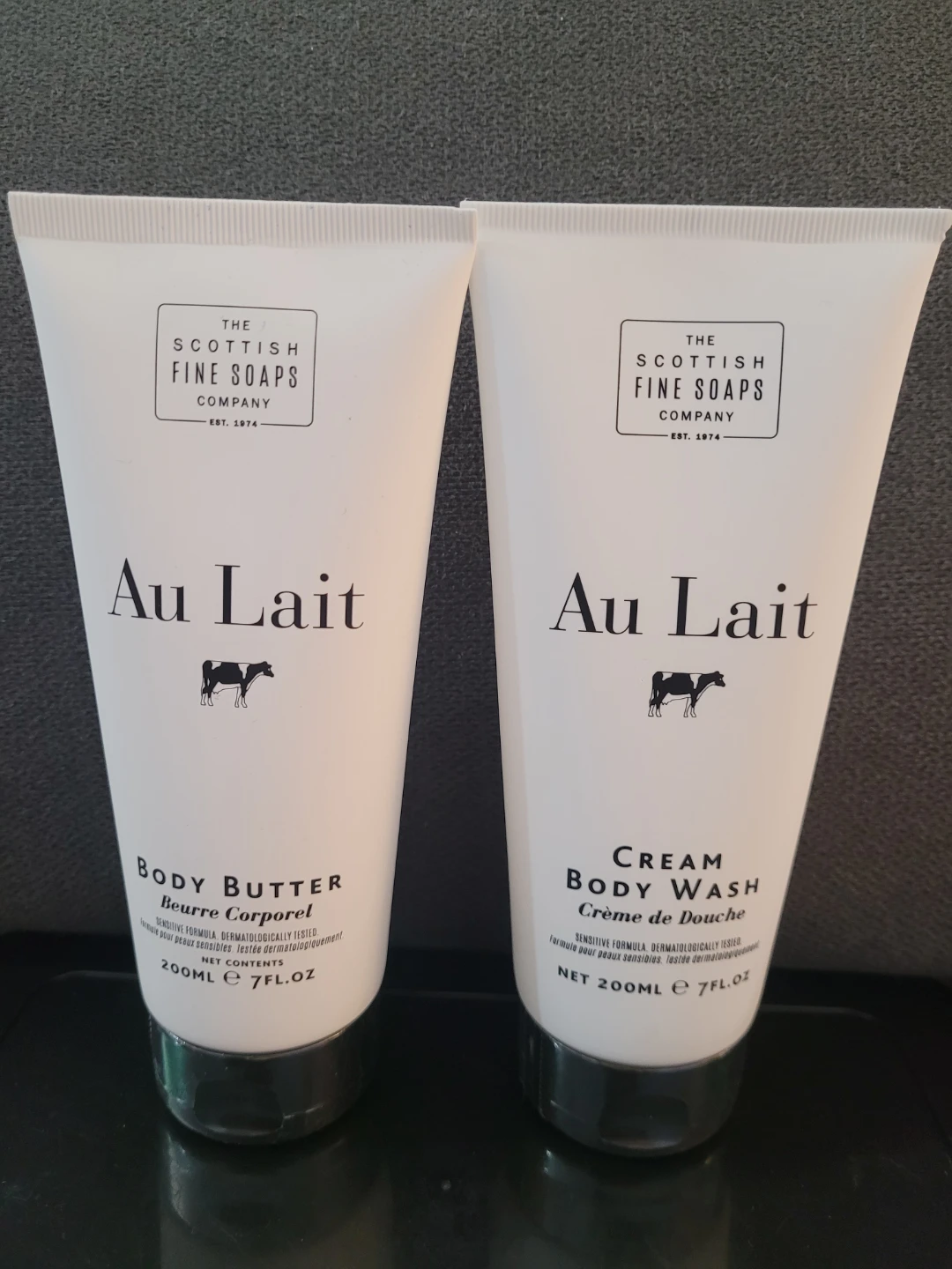 The Scottish Fine Soaps Au Lait Body Butter & Cream B Wash Set