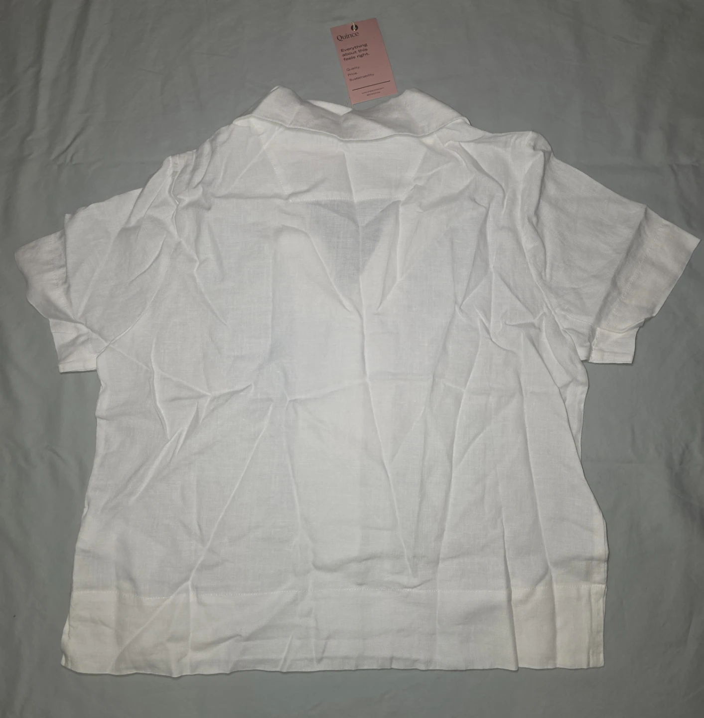 Quince Women's Linen Short Sleeve Shirt White - photo 4