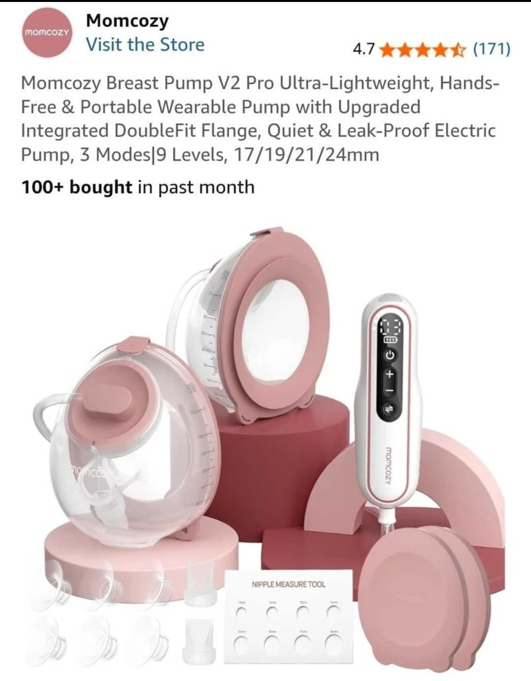 Sealed! Momcozy Breast Pump V2 Pro Ultra-Lightweight, Hands-Free - photo 2