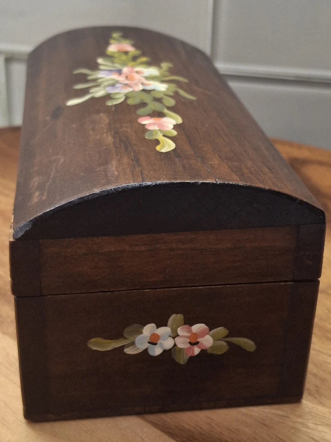 Vintage Wooden  Box Hand-Painted
