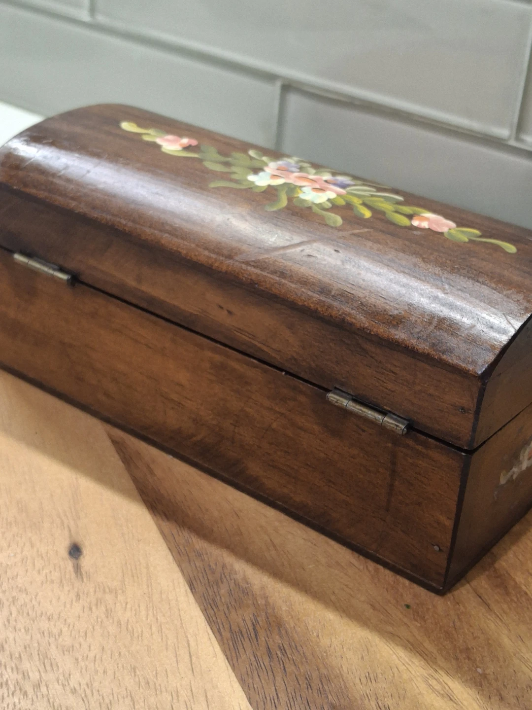 Vintage Wooden  Box Hand-Painted - photo 4