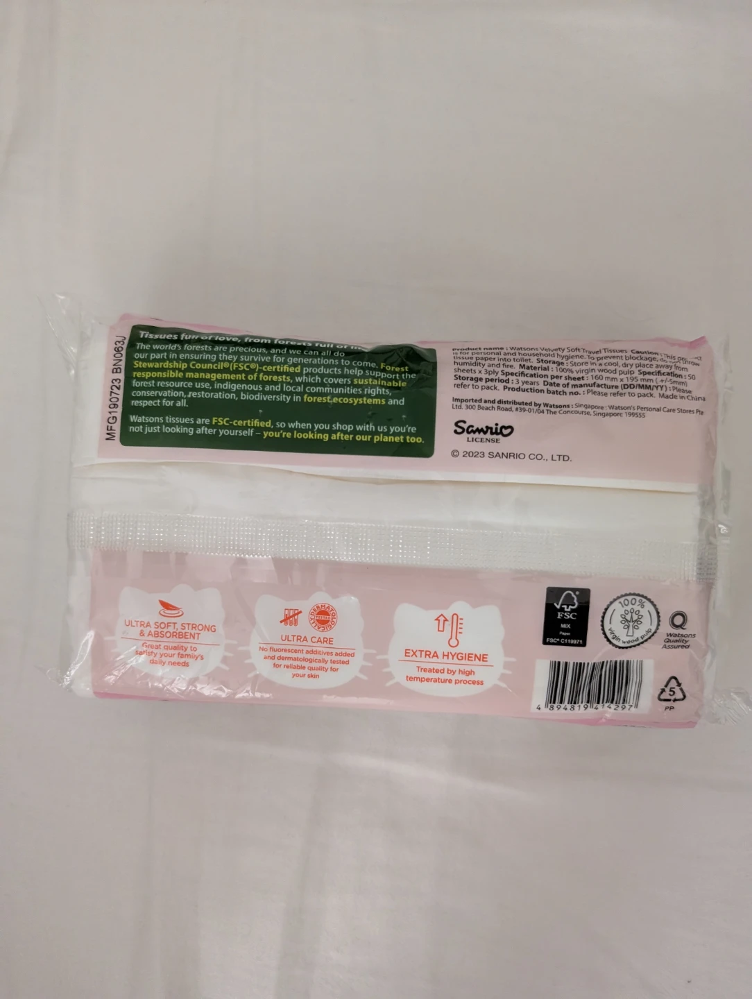 Brand New Unopened Hello Kitty Velvety Soft Travel Tissues - photo 2