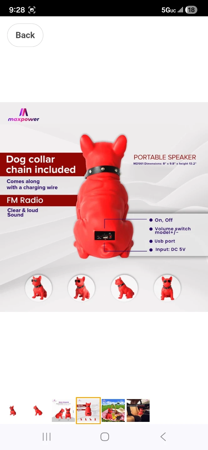 Maxpower French Bulldog Portable Speaker - photo 2