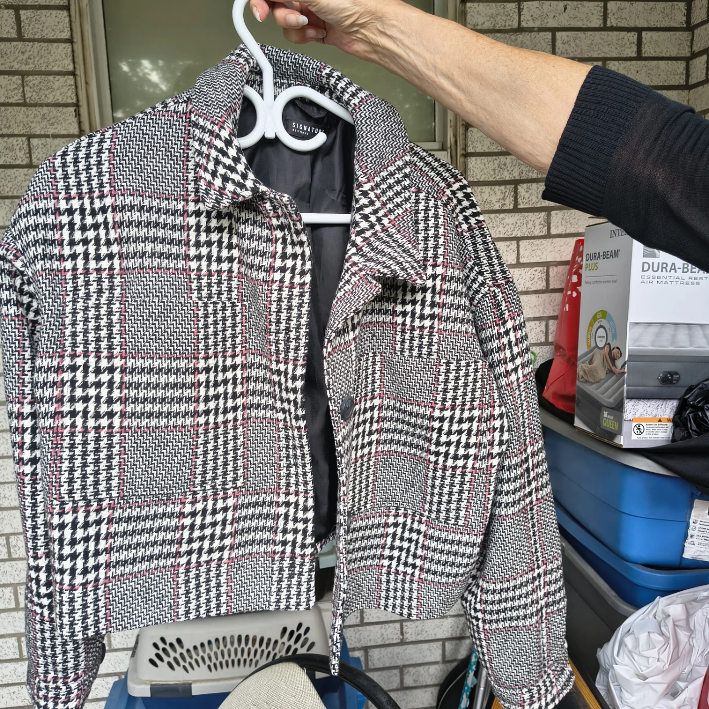 Reitmans Signature Plaid Cropped Jacket Size 14