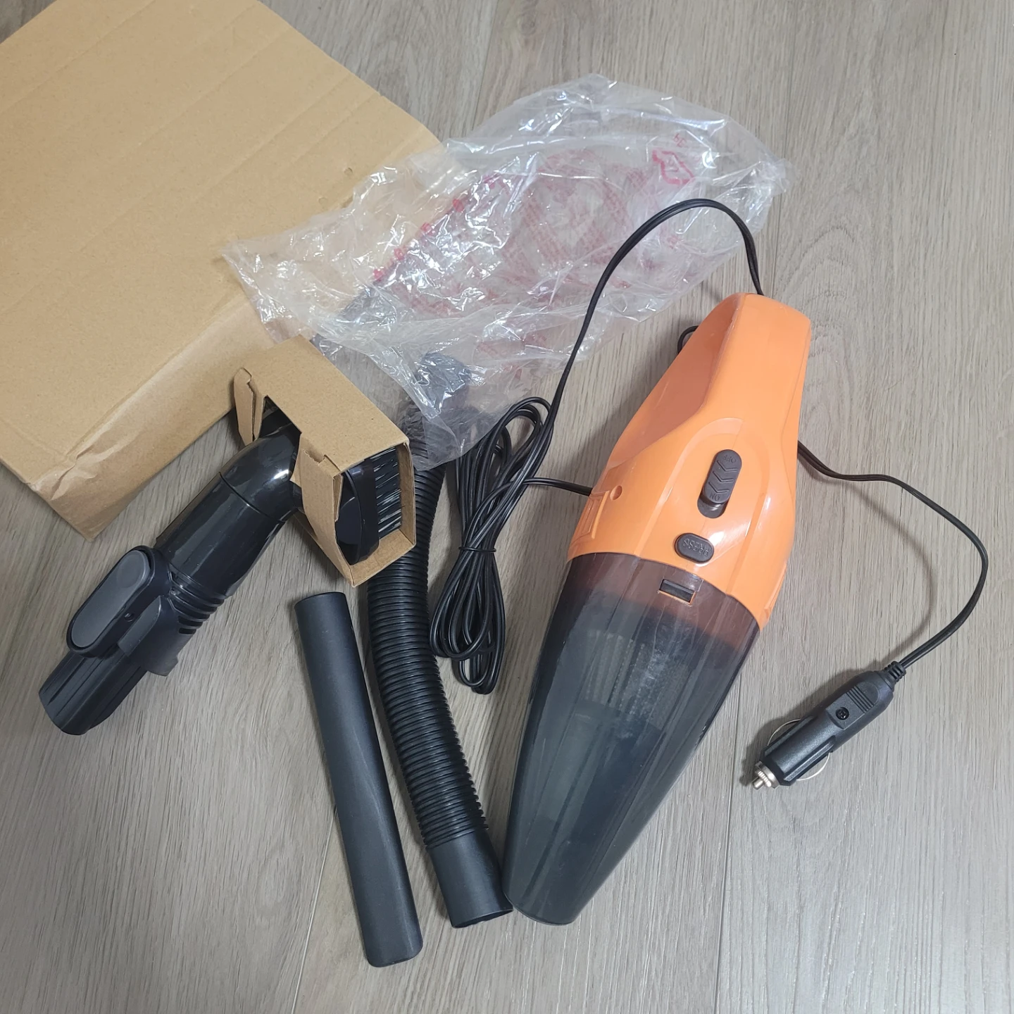 Orange and Black Handheld Car Vacuum Cleaner