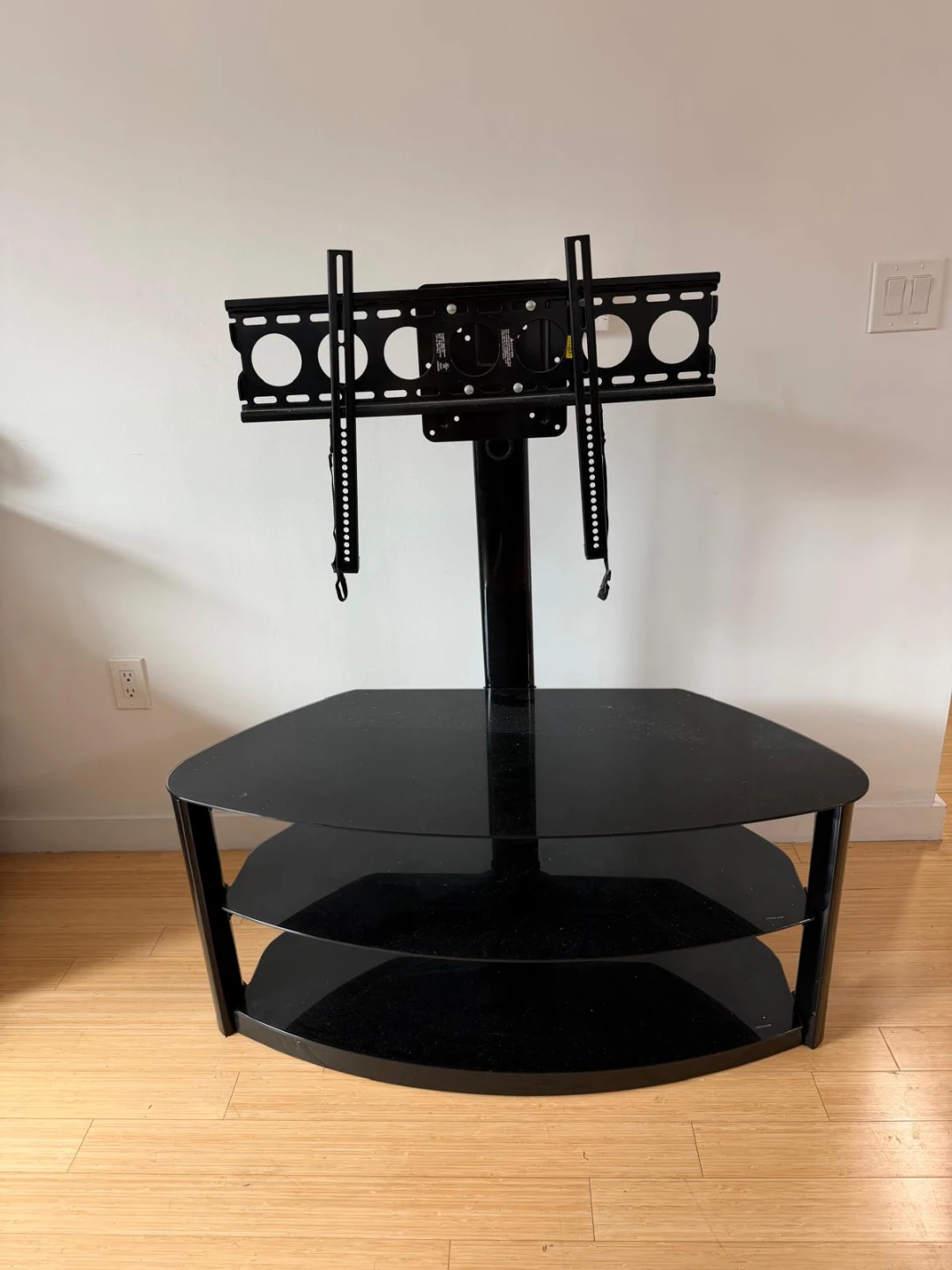 3 tier black glass TV Stand with Mount (selling ASAP) - photo 4