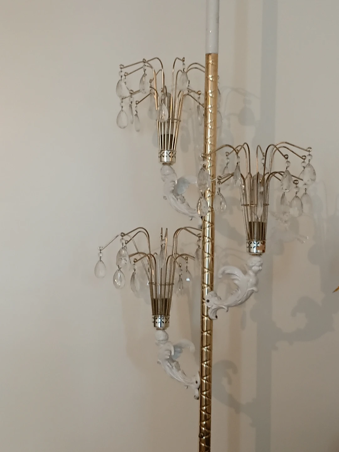 Vintage Floor Lamp with Crystal Accents - photo 3