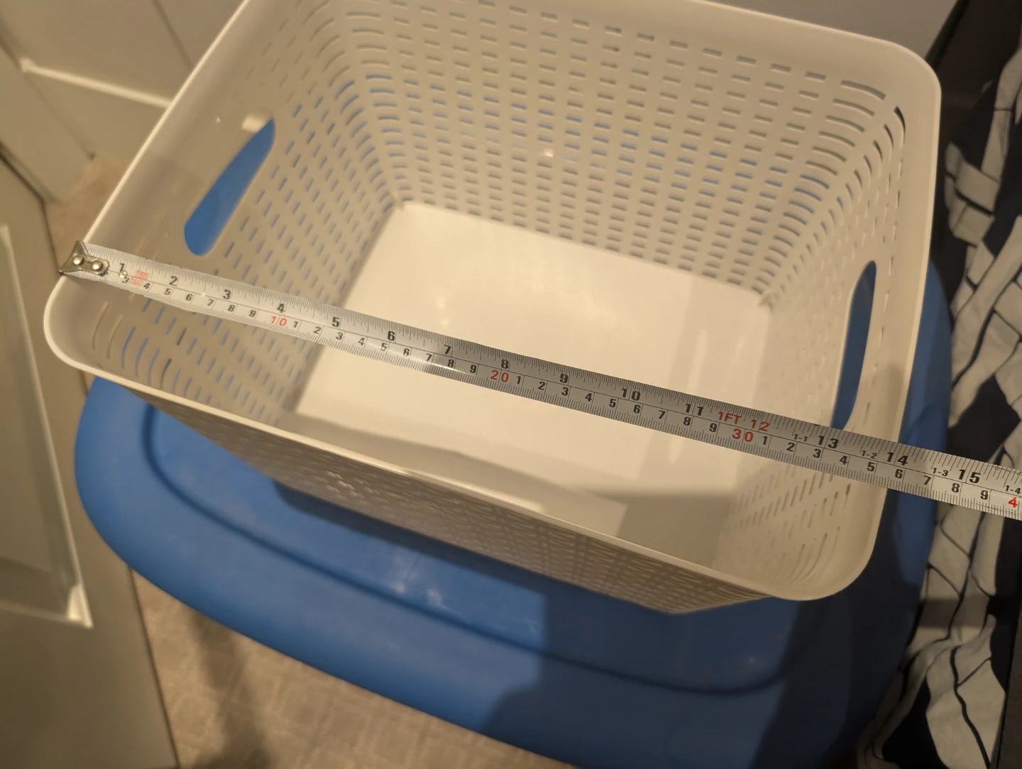 White Storage Basket with Handles - photo 2