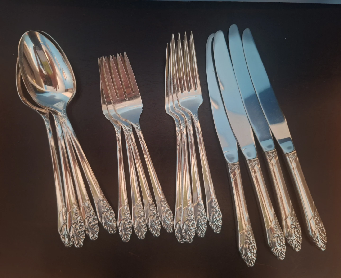 Vintage Silver-plated 1950 Oneida Evening Star Flatware
