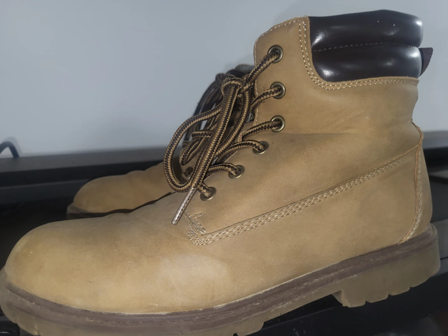 Tan Work Boots Size 4