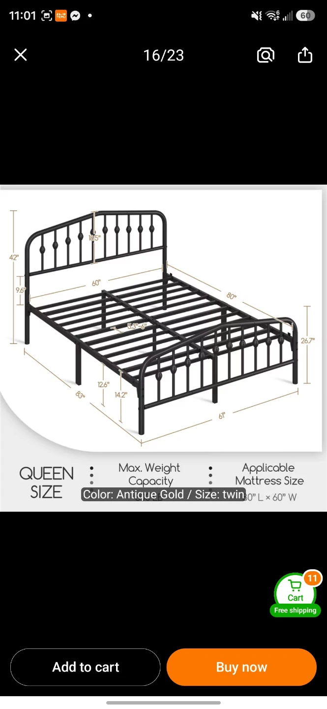 Queen metal Bed frame - photo 4