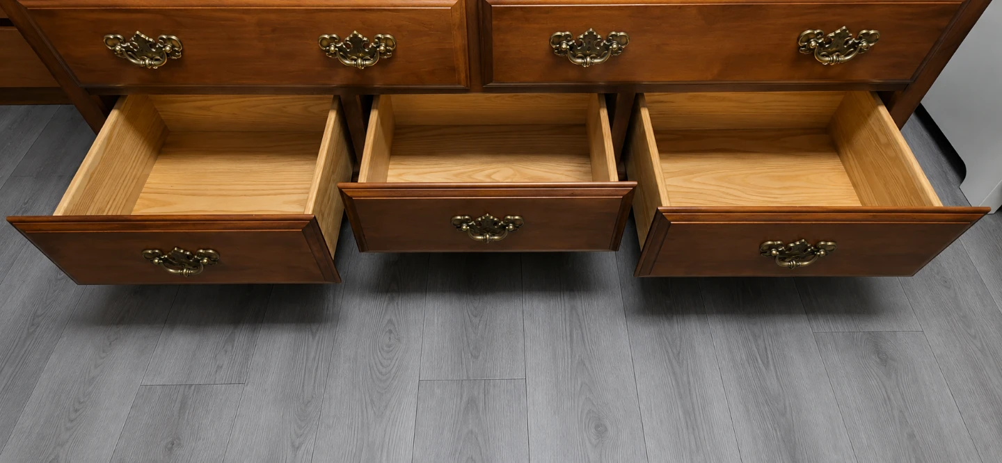 Wooden Dresser with Black Top - photo 2