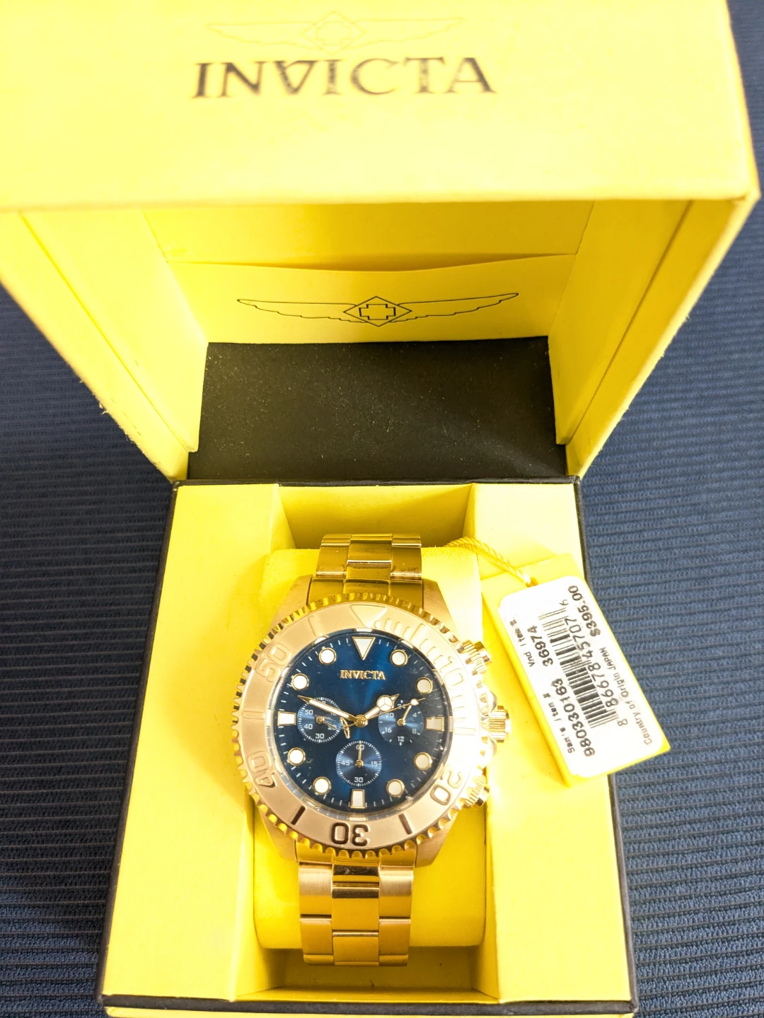 INVICTA Men's Pro-Diver Quartz 47mm Gold / Blue Dial - photo 3