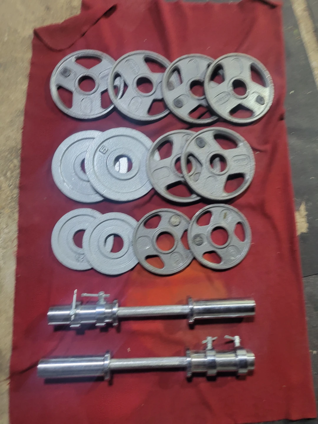 OLYMPIC 2" HOLE.  ADJUSTABLE DUMBBELLS