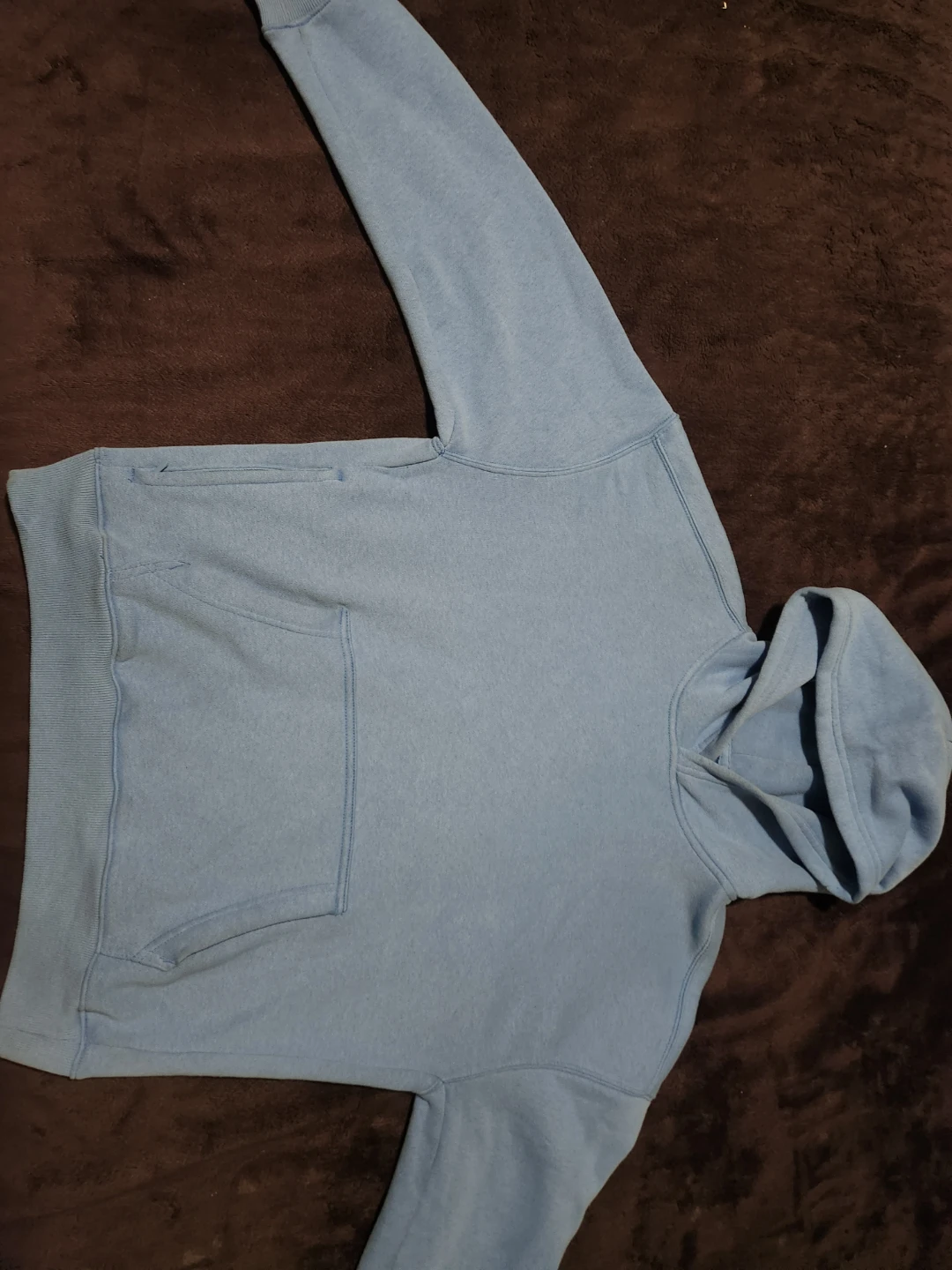 Hollister Boxy Fit Hoodie- Blue- Men:xs Women: Small