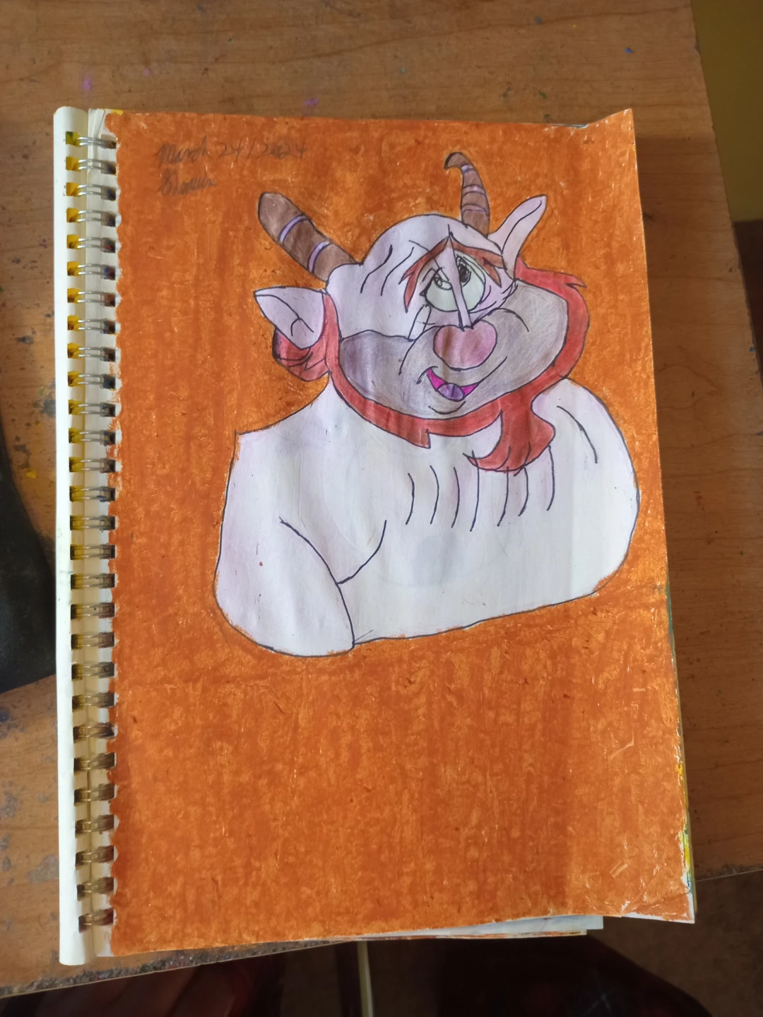 ORANGE BACKGROUND FAMOUS CHARACTER DRAWING