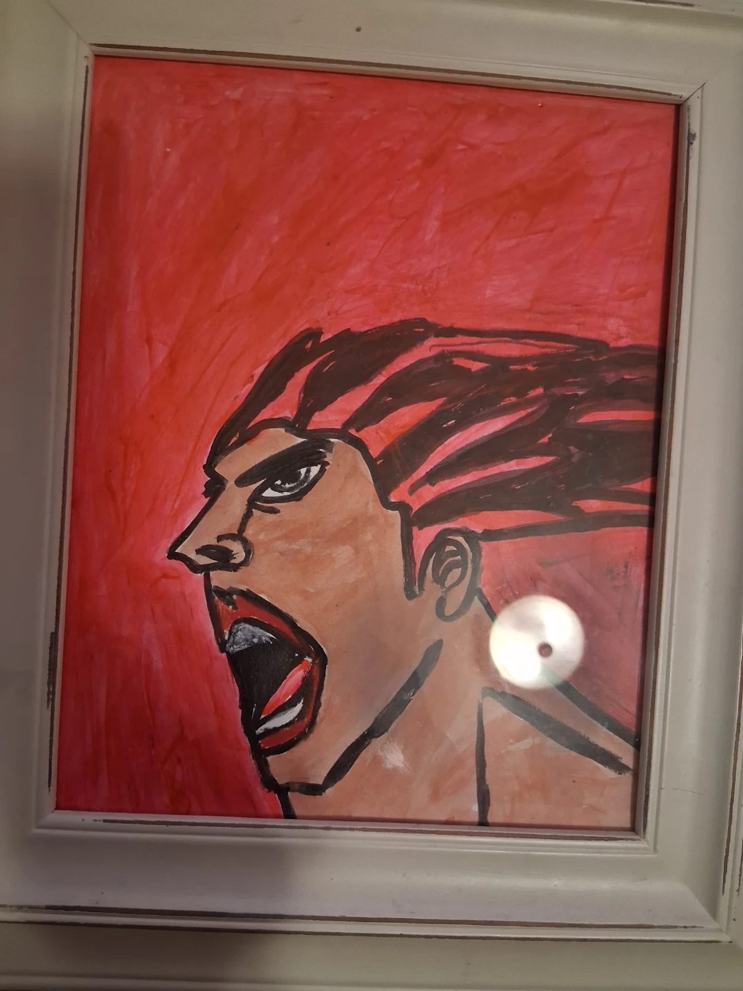 Framed Artwork - Screaming Face