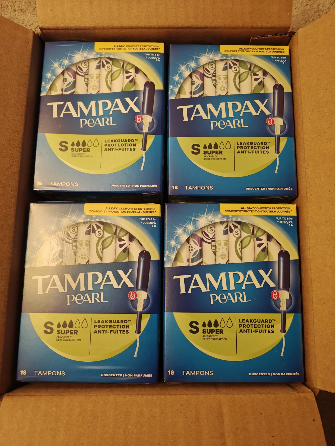 Tampax Pearl Super Absorbency Unopened 18 Pack