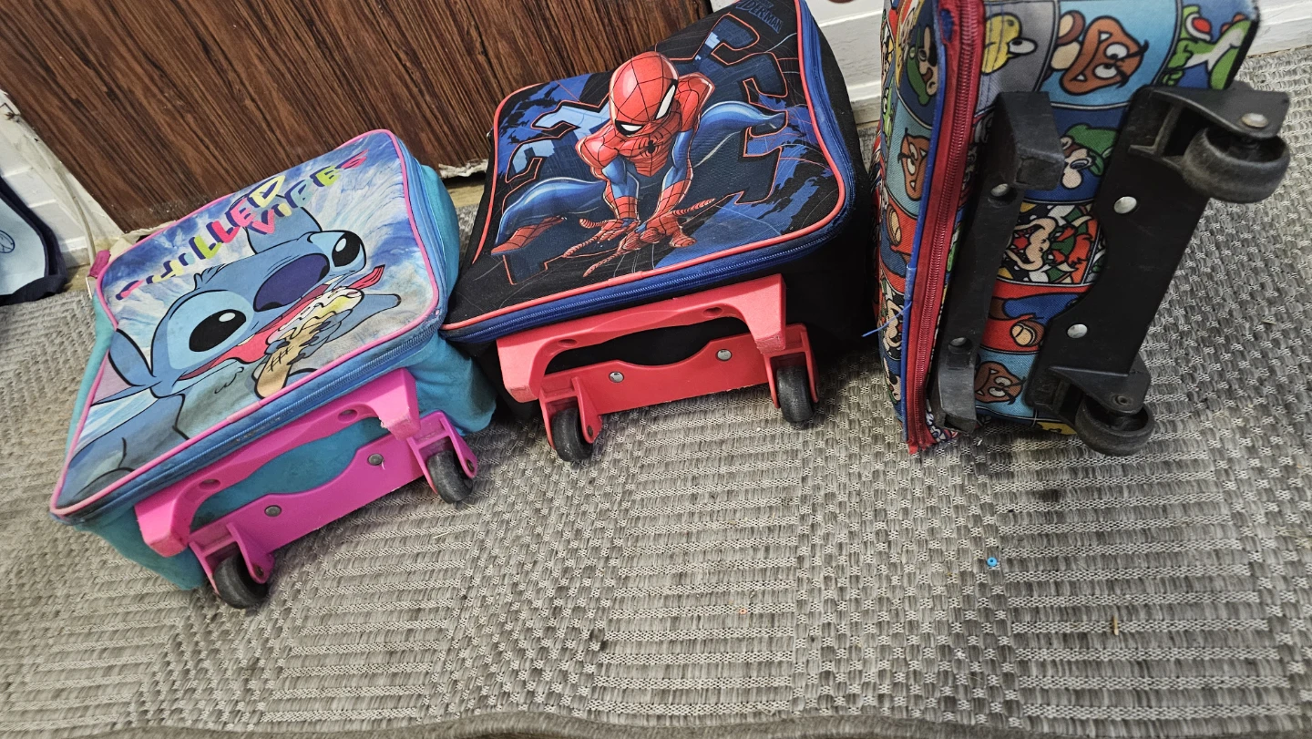 Kids' Rolling Luggage Set - Spiderman, Stitch, Mario - photo 2