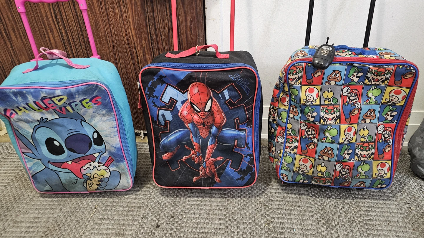 Kids' Rolling Luggage Set - Spiderman, Stitch, Mario - photo 3