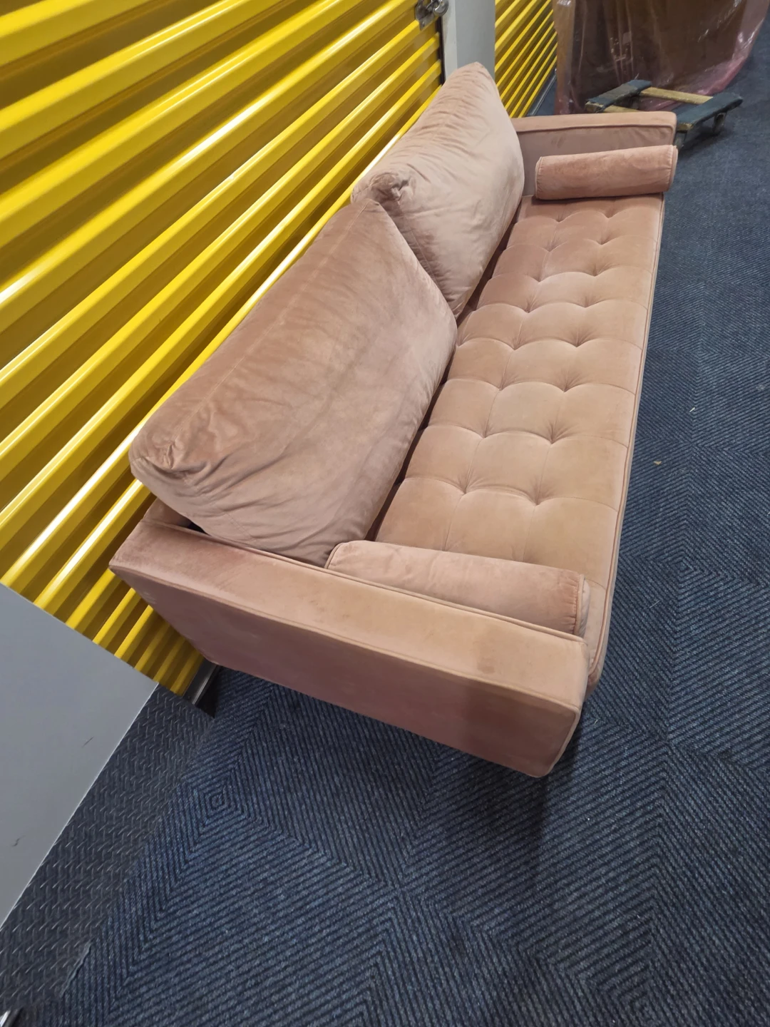 Pink Velvet Tufted Sofa
