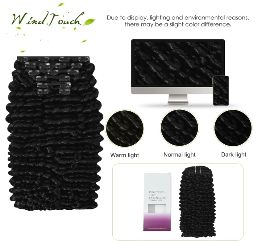 Burmese Black Curly Human Hair Extensions - photo 3
