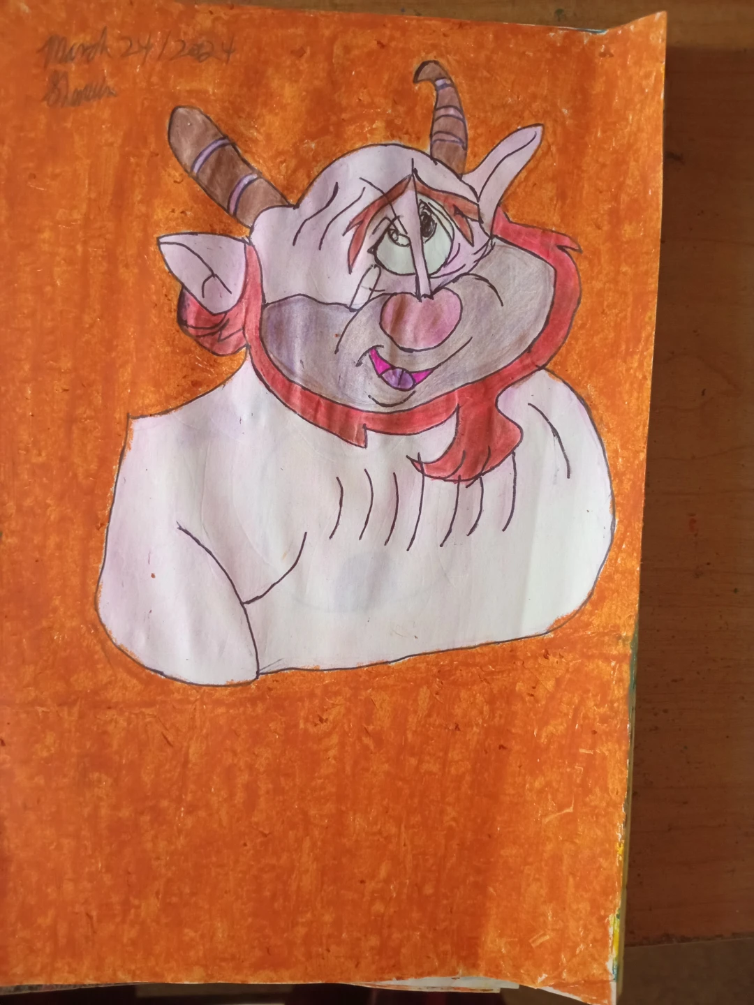ORANGE BACKGROUND FAMOUS CHARACTER DRAWING - photo 5