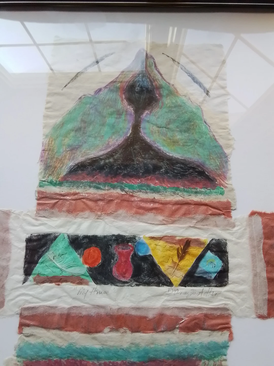 Marlene D'Orazio Adler Original 1996 Mixed Media Art "My House" - photo 2