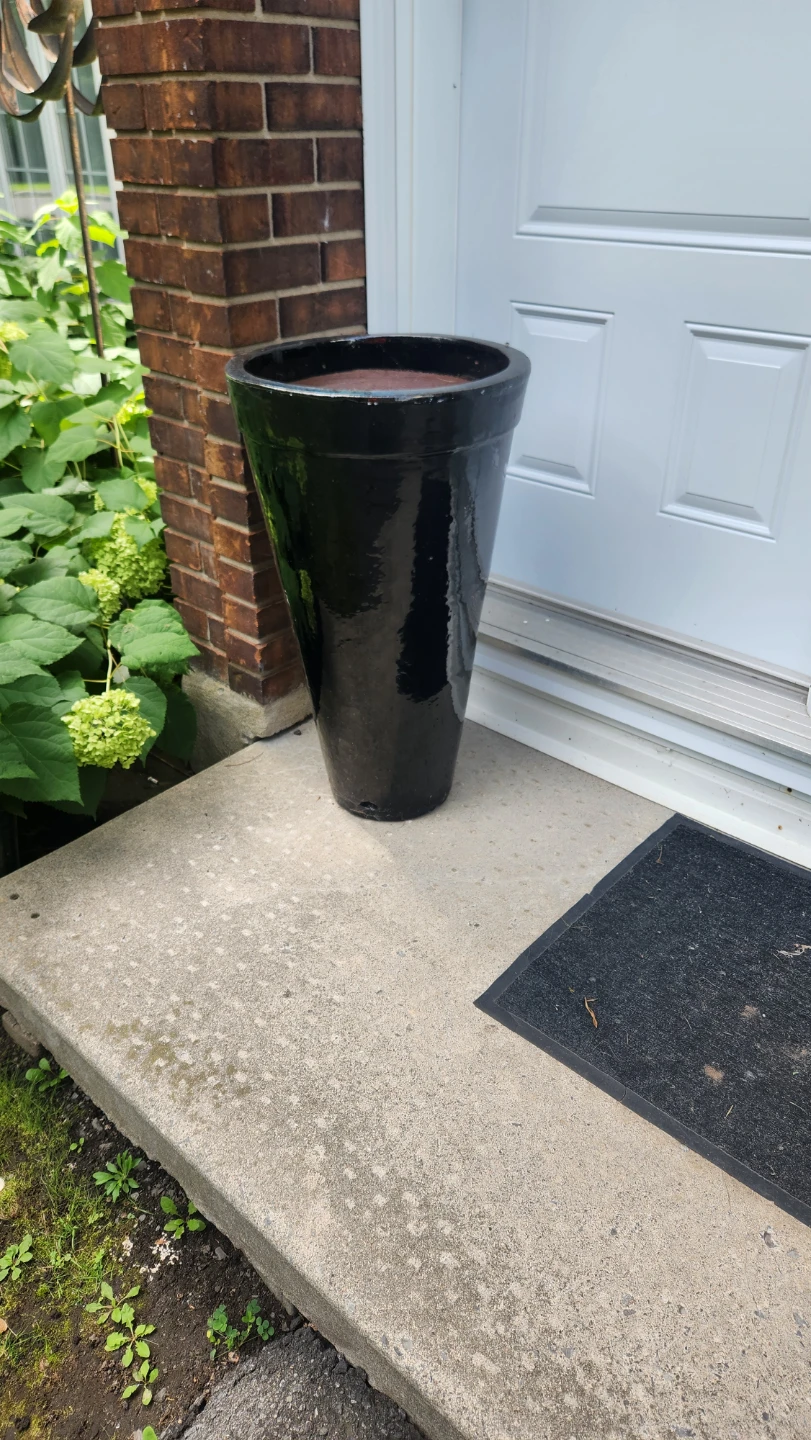 Large Black Glazed Planter Pot