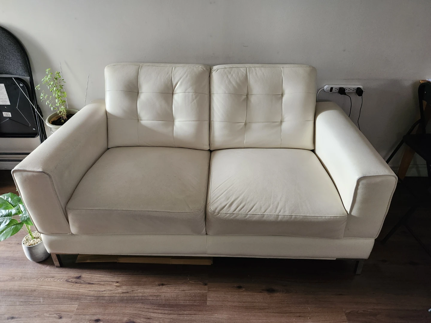 Cream Loveseat Sofa - photo 2