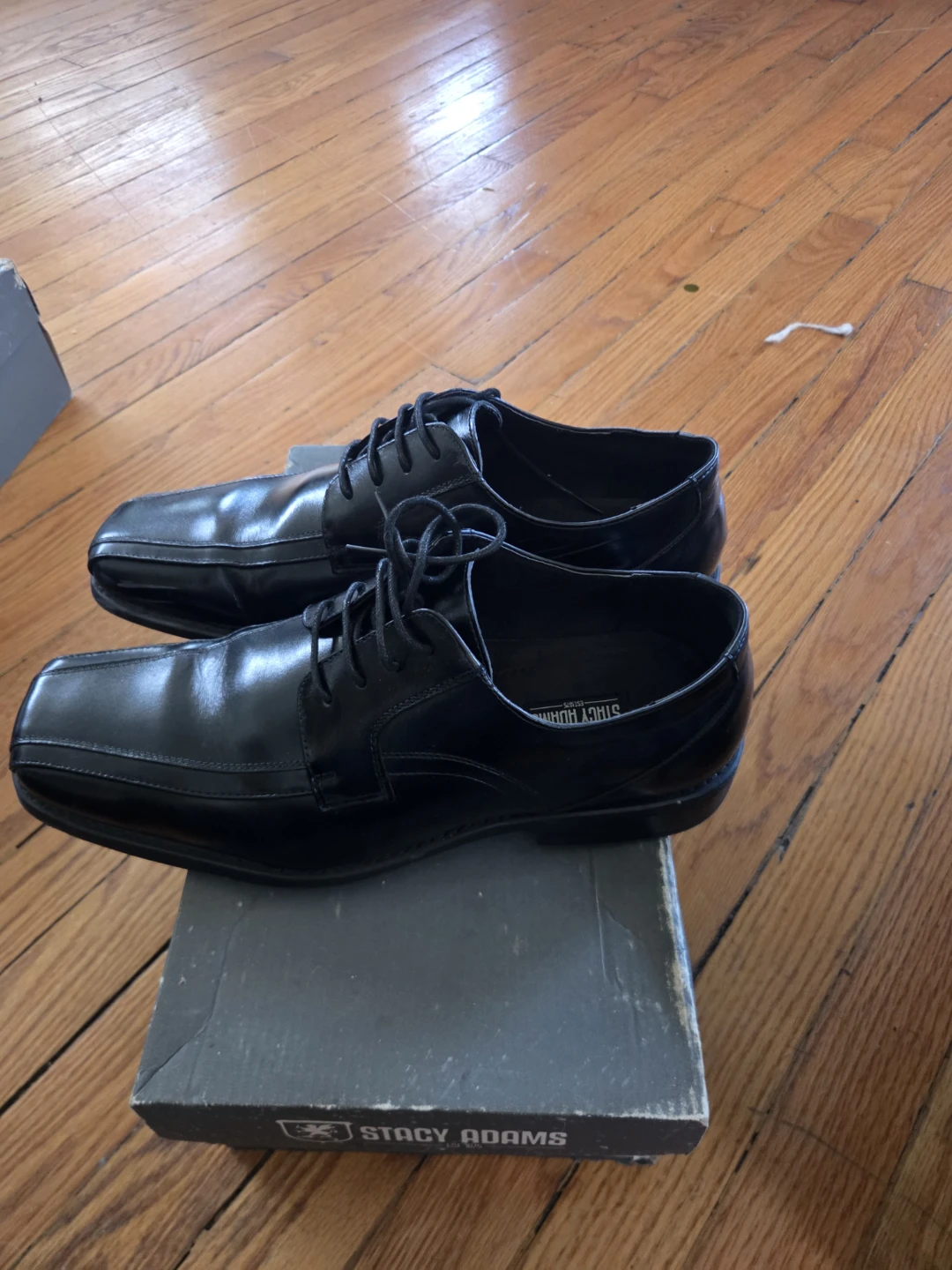 Stacy Adams Black Leather Lace-Up Dress Shoes - photo 4