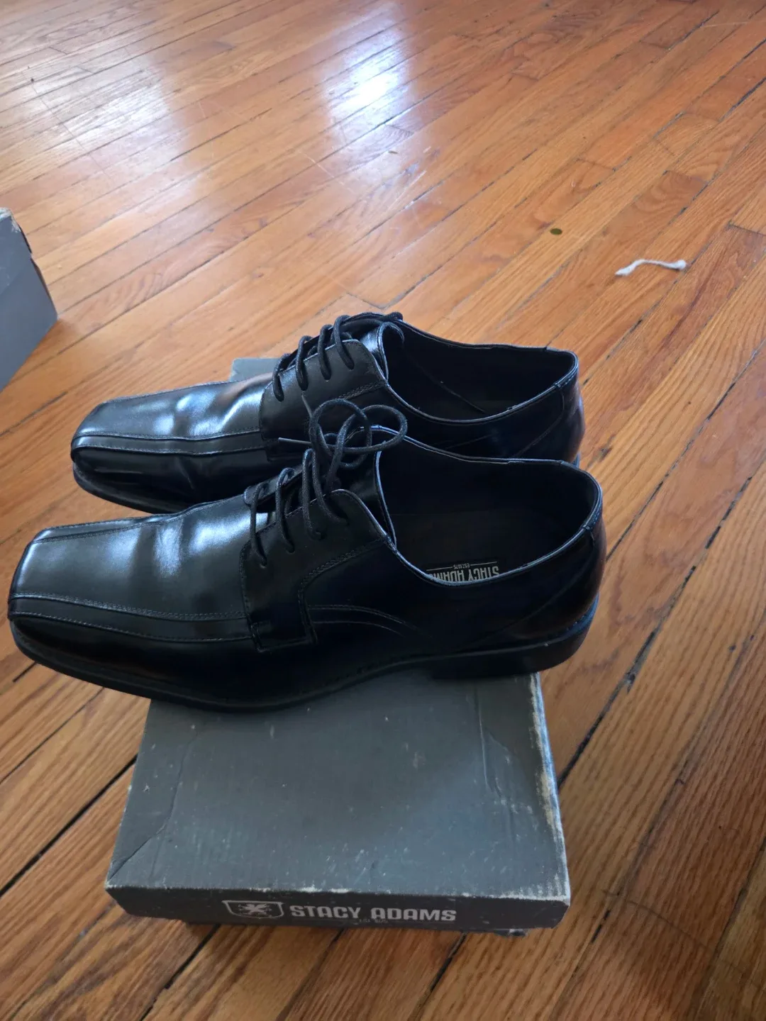 Stacy Adams Black Leather Lace-Up Dress Shoes - photo 4