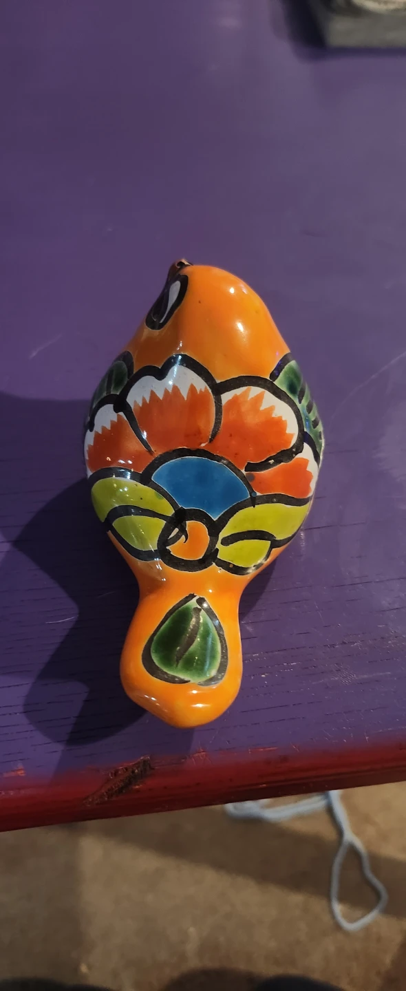 Orange Ceramic Bird Figurine - photo 2