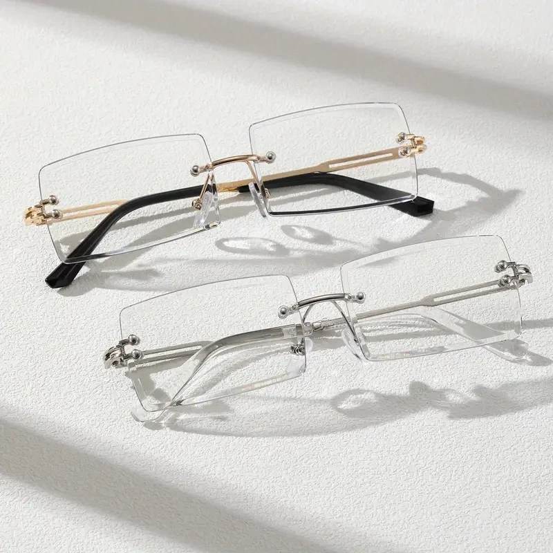 Rimless Rectangular Glasses (read description)