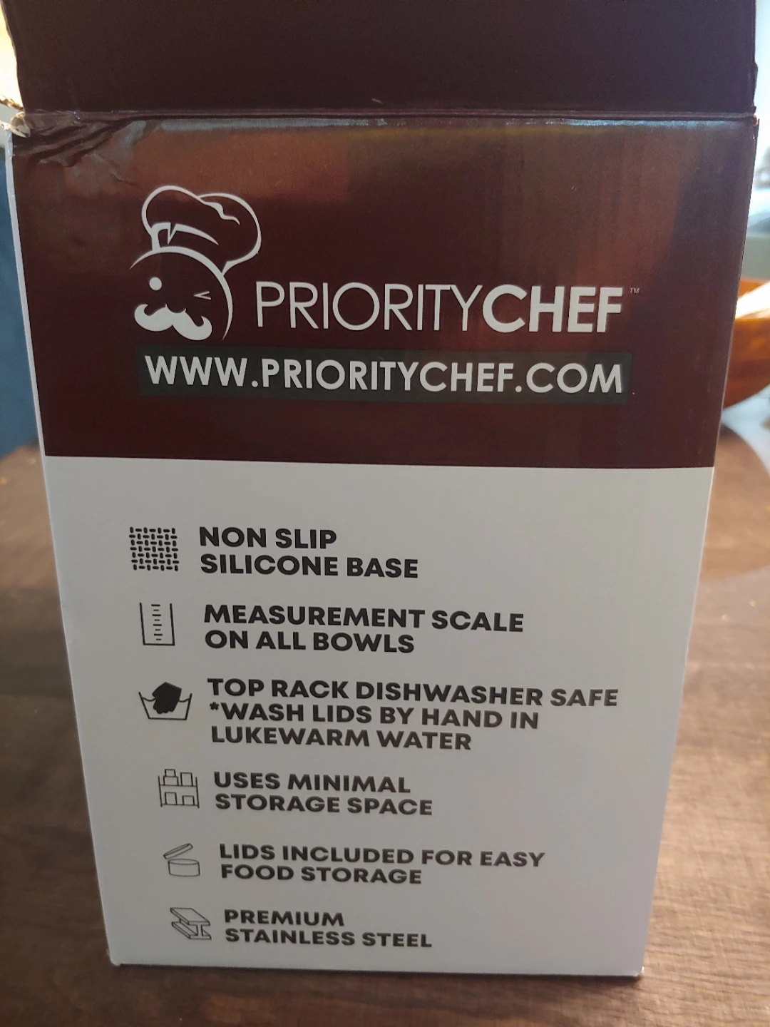 New Priority Chef 5pc Stainless Steel Mixing Bowl Set with Lids - photo 3