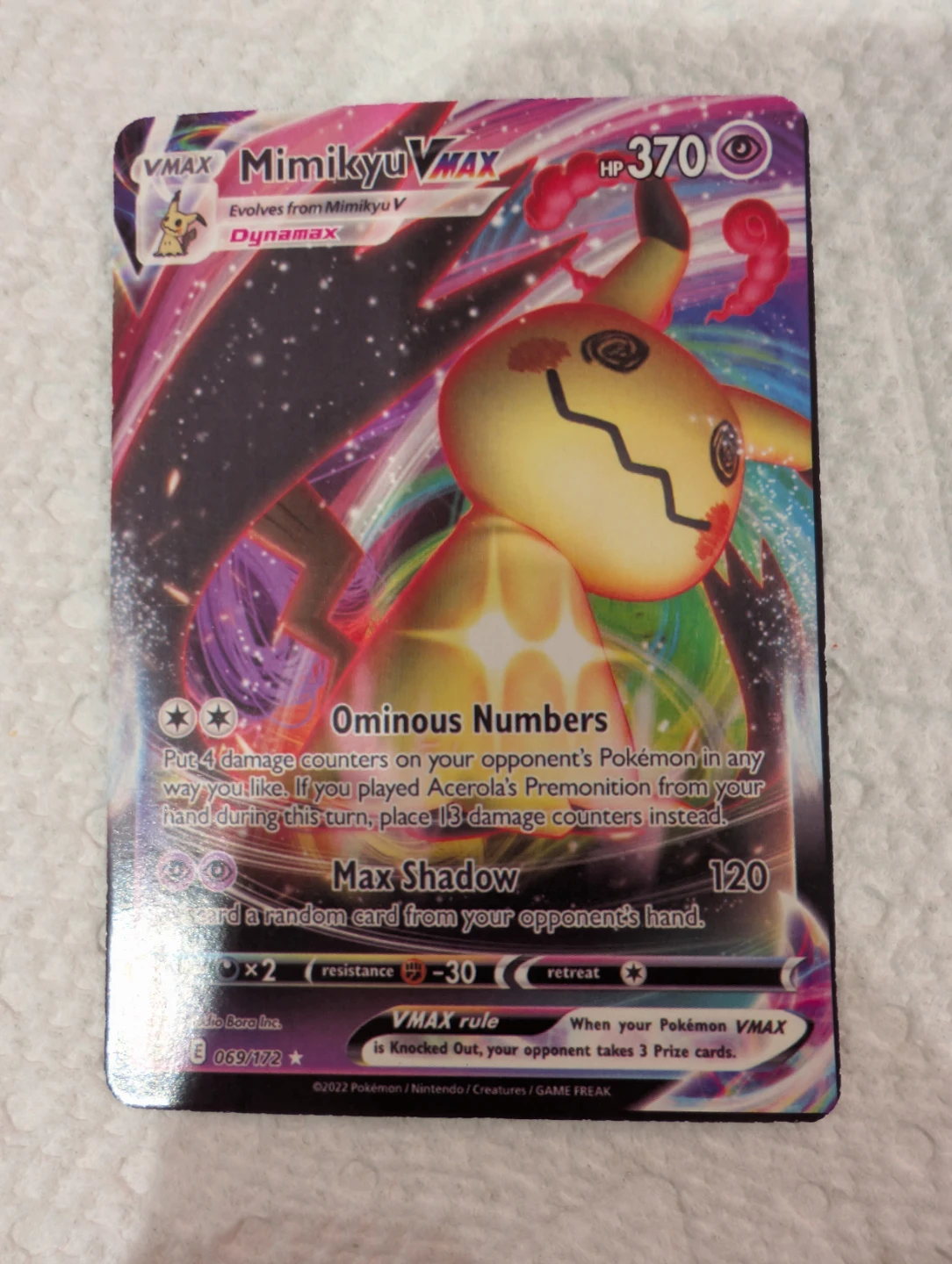 Pokemon Mimikyu VMAX Trading Card  069 / 172 - photo 5