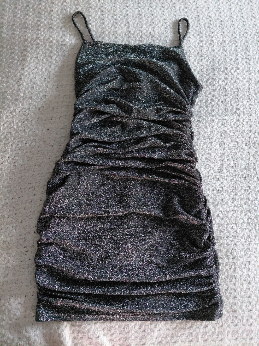 Sparkly Ruched Mini Dress