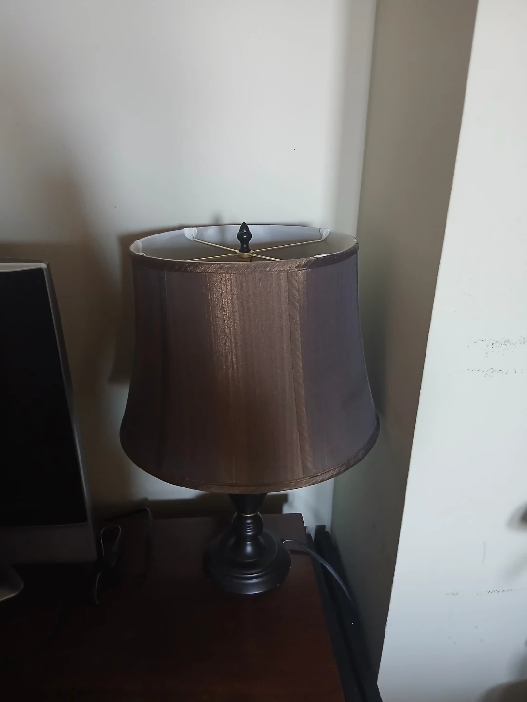 Two Bronze Fabric Table Lamps - photo 2